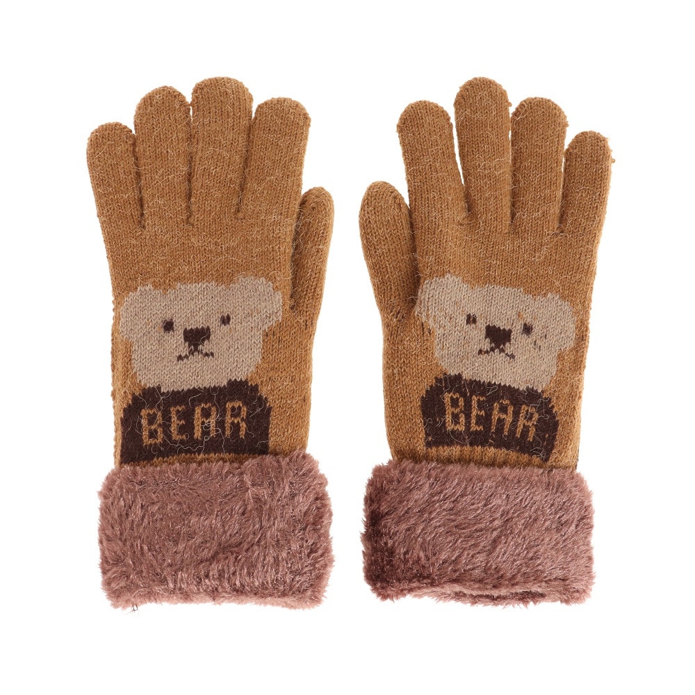内ボア5指BEAR手袋 515052 キャメル