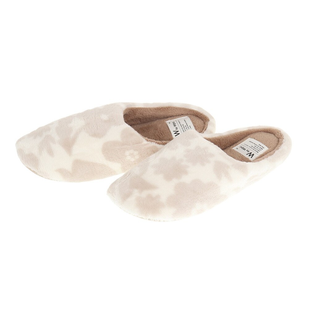 W.P.C（W.P.C）（レディース）もこもこルームシューズ W083-133 花と鳥オフ 防寒