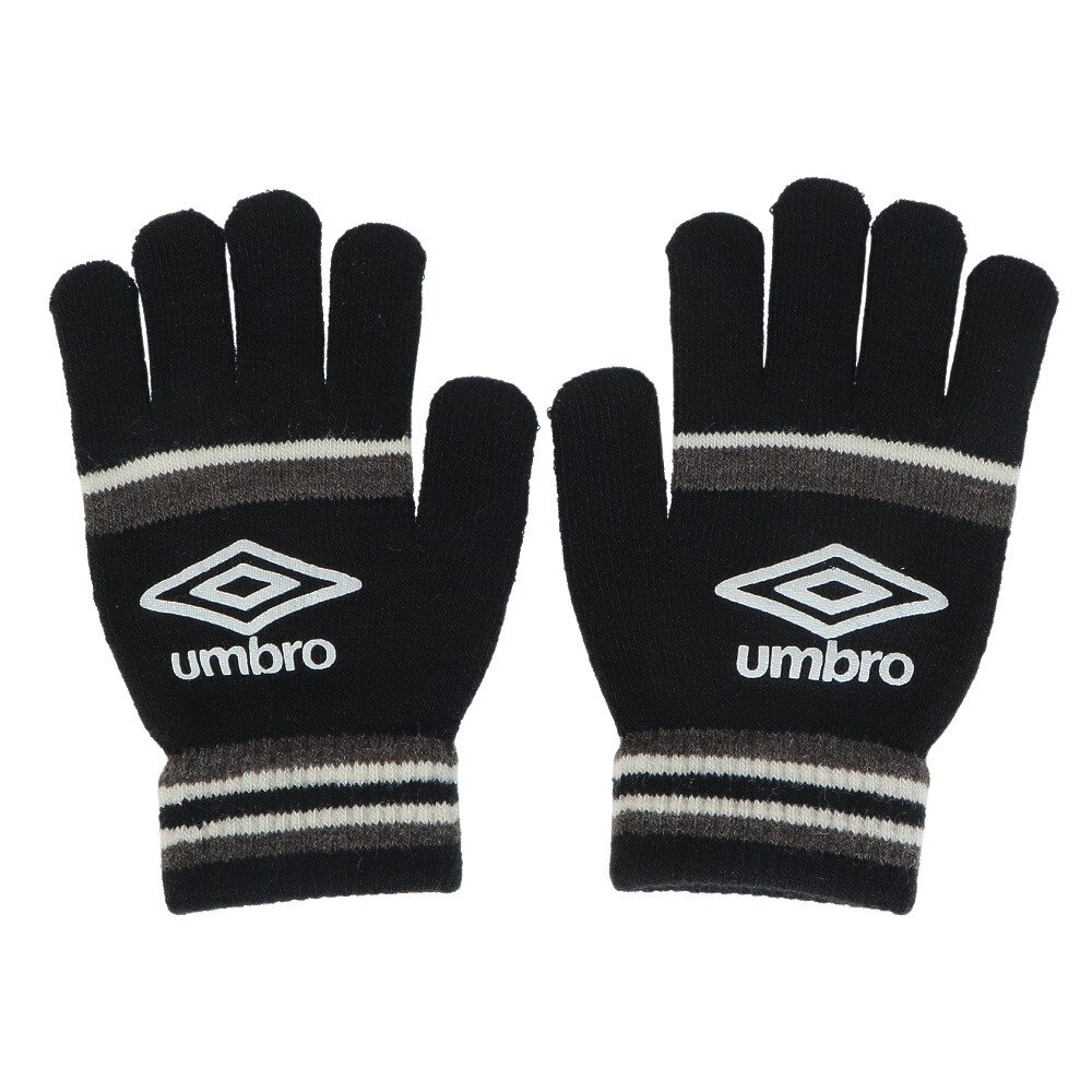 アンブロ（UMBRO）（キッズ）手袋 ジュニア ニットグローブ 防寒 UUDWJD55 BKGY