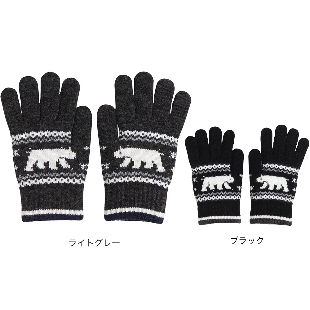 クー（Coo.）（キッズ）ジュニア 手袋 ウォームニットグローブ 防寒 裏起毛 902Q3SN0002BLK
