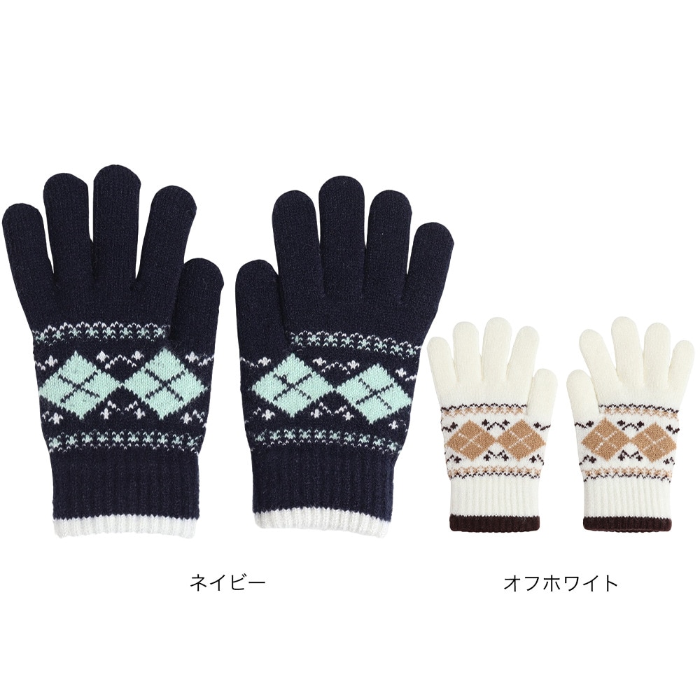 クー（Coo.）（キッズ）ジュニア 手袋 ウォームニットグローブ 防寒 裏起毛 902Q3SN0004NVY Sサイズ