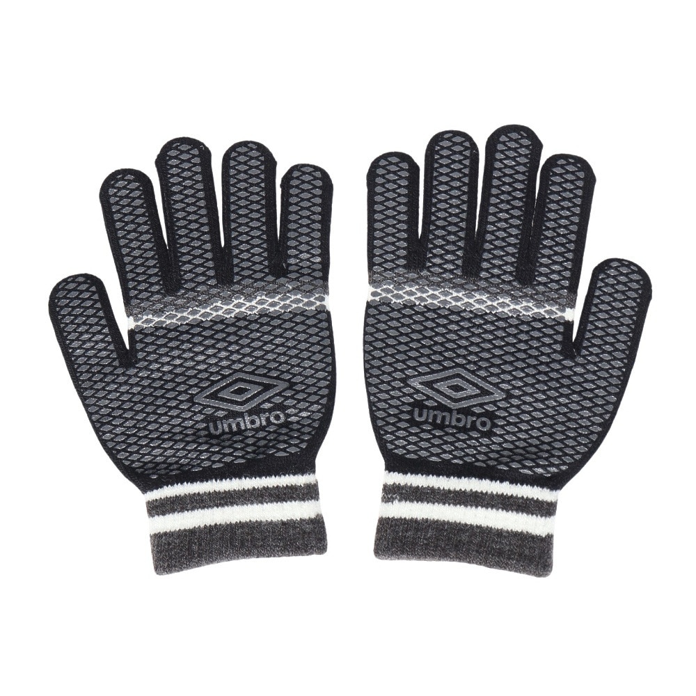アンブロ（UMBRO）（キッズ）手袋 ジュニア ニットグローブ UUDYJD55 BKGY ブラック