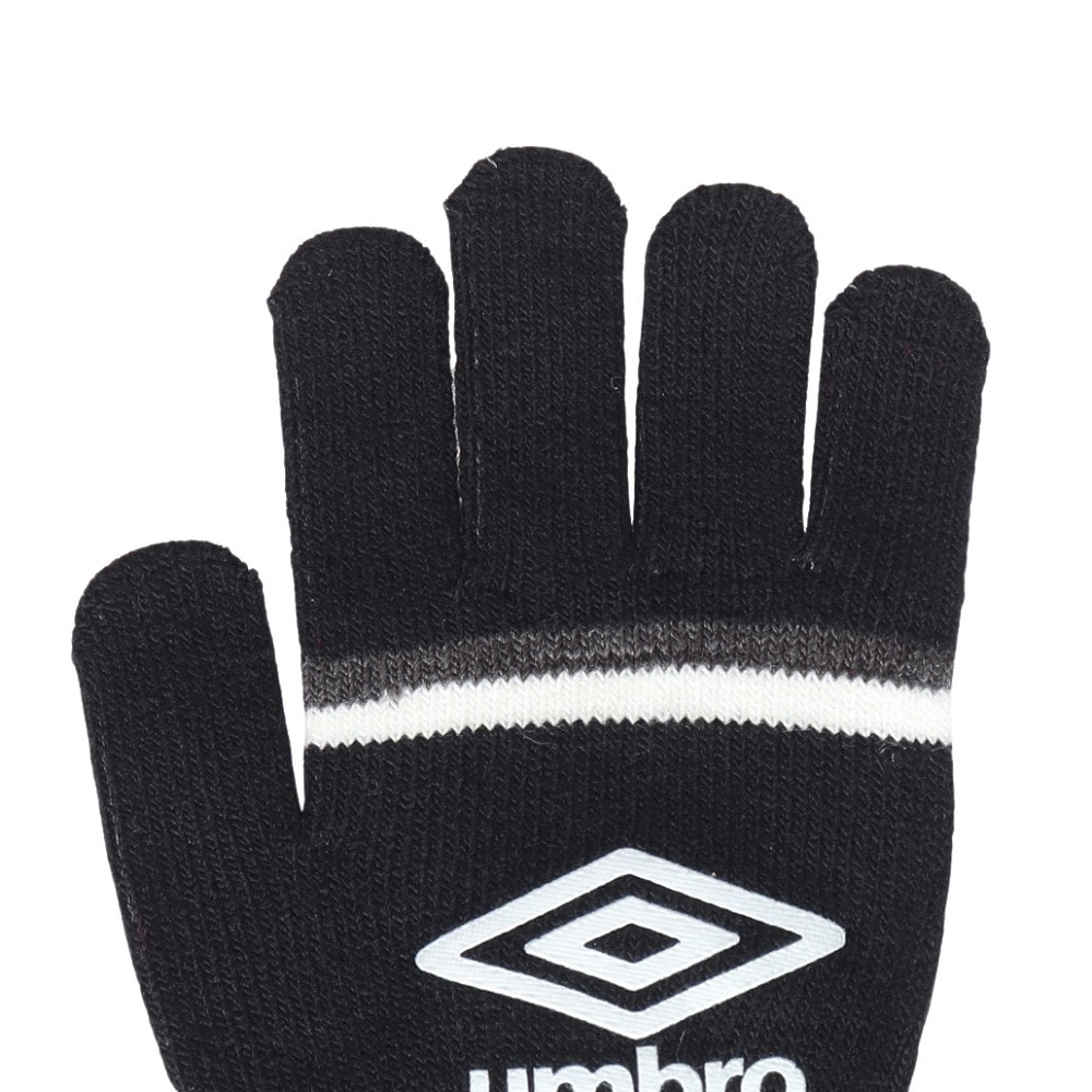 アンブロ（UMBRO）（キッズ）手袋 ジュニア ニットグローブ UUDYJD55 BKGY ブラック