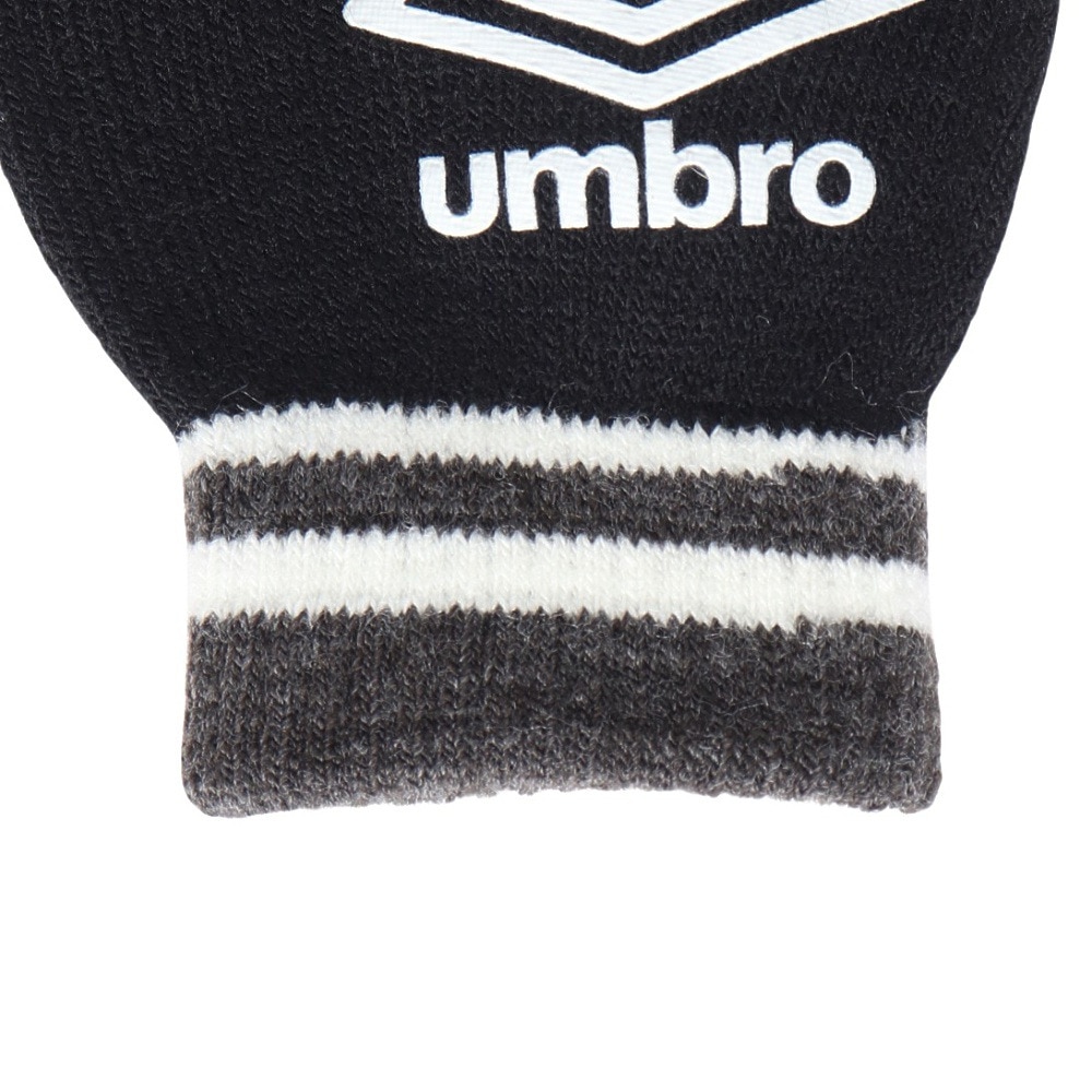 アンブロ（UMBRO）（キッズ）手袋 ジュニア ニットグローブ UUDYJD55 BKGY ブラック