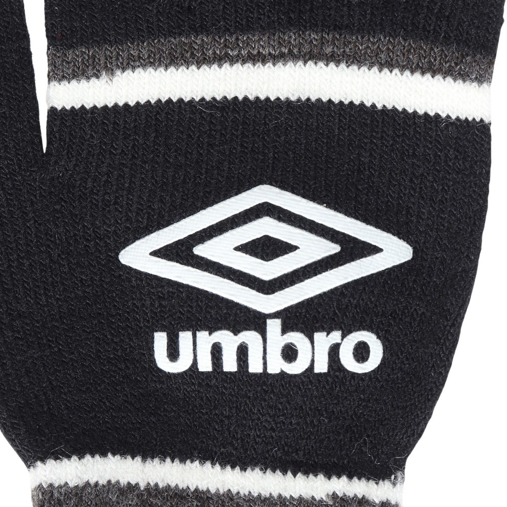 アンブロ（UMBRO）（キッズ）手袋 ジュニア ニットグローブ UUDYJD55 BKGY ブラック