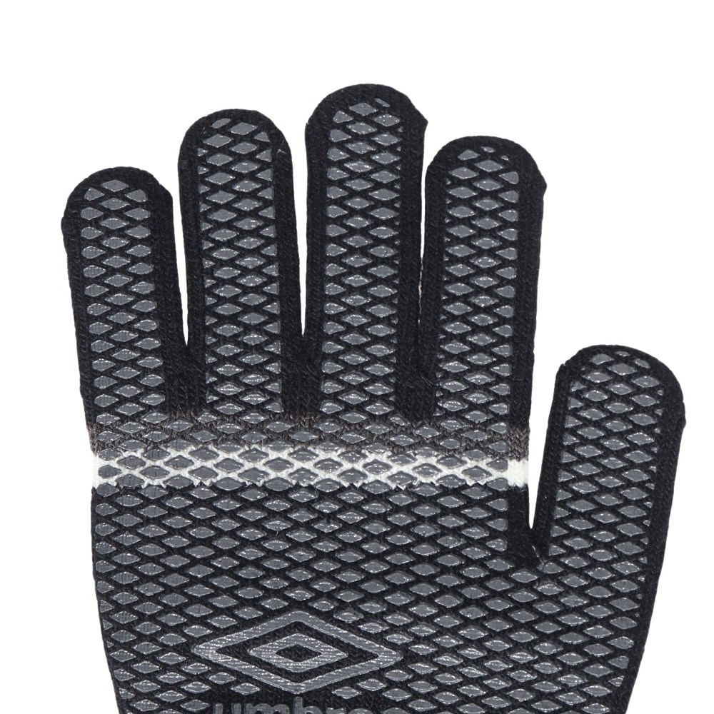 アンブロ（UMBRO）（キッズ）手袋 ジュニア ニットグローブ UUDYJD55 BKGY ブラック