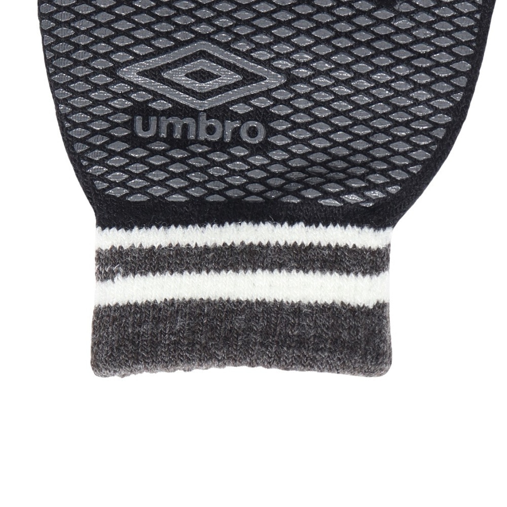 アンブロ（UMBRO）（キッズ）手袋 ジュニア ニットグローブ UUDYJD55 BKGY ブラック