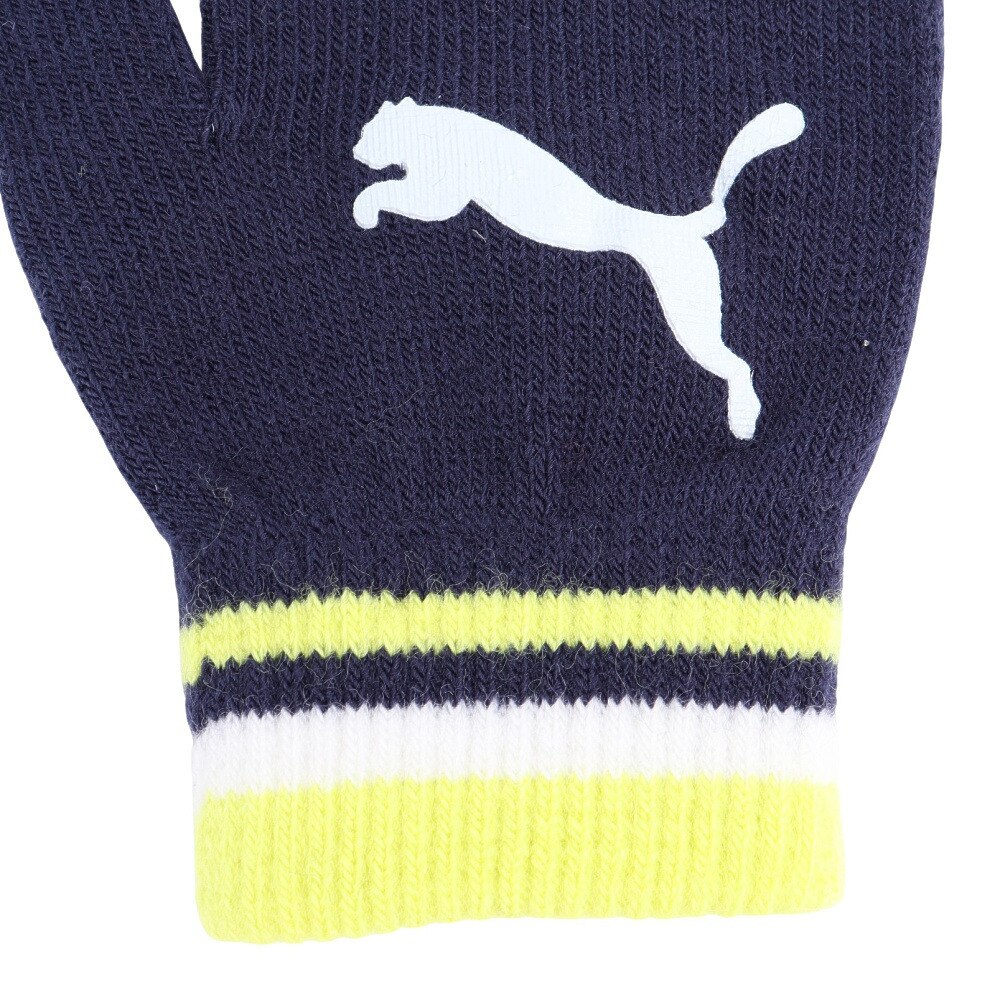 プーマ（PUMA）（キッズ）手袋 ジュニア キャットロゴ マジックグローブ 04179810 黒 ライム 滑り止め