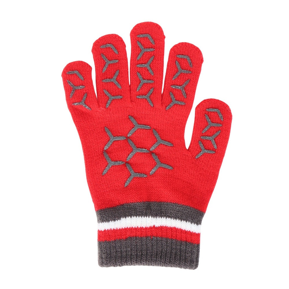 ミズノ（MIZUNO）（キッズ）手袋 ジュニア ニット手袋 5本指タイプ 赤