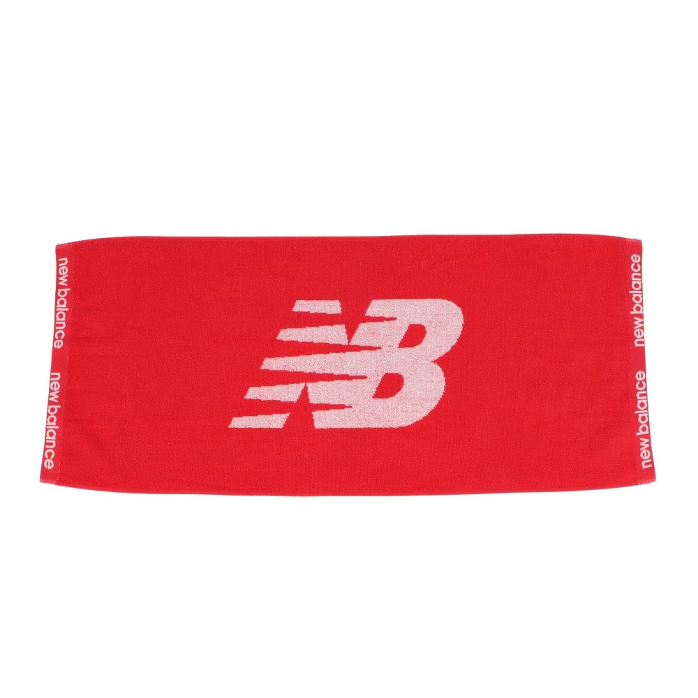 ニューバランス（new balance）（メンズ、レディース、キッズ）ジャガードフェイスタオル ビッグフライング ロゴ 赤 LAM45772TRE ジャガード織 スポーツ 運動