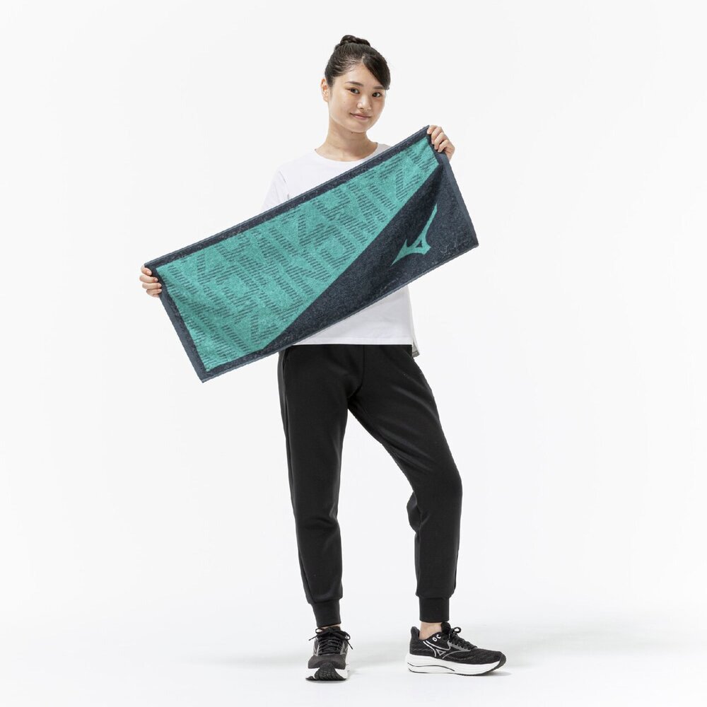 ミズノ（MIZUNO） フェイスタオル 今治製 緑 34×80cm 32JYD10293