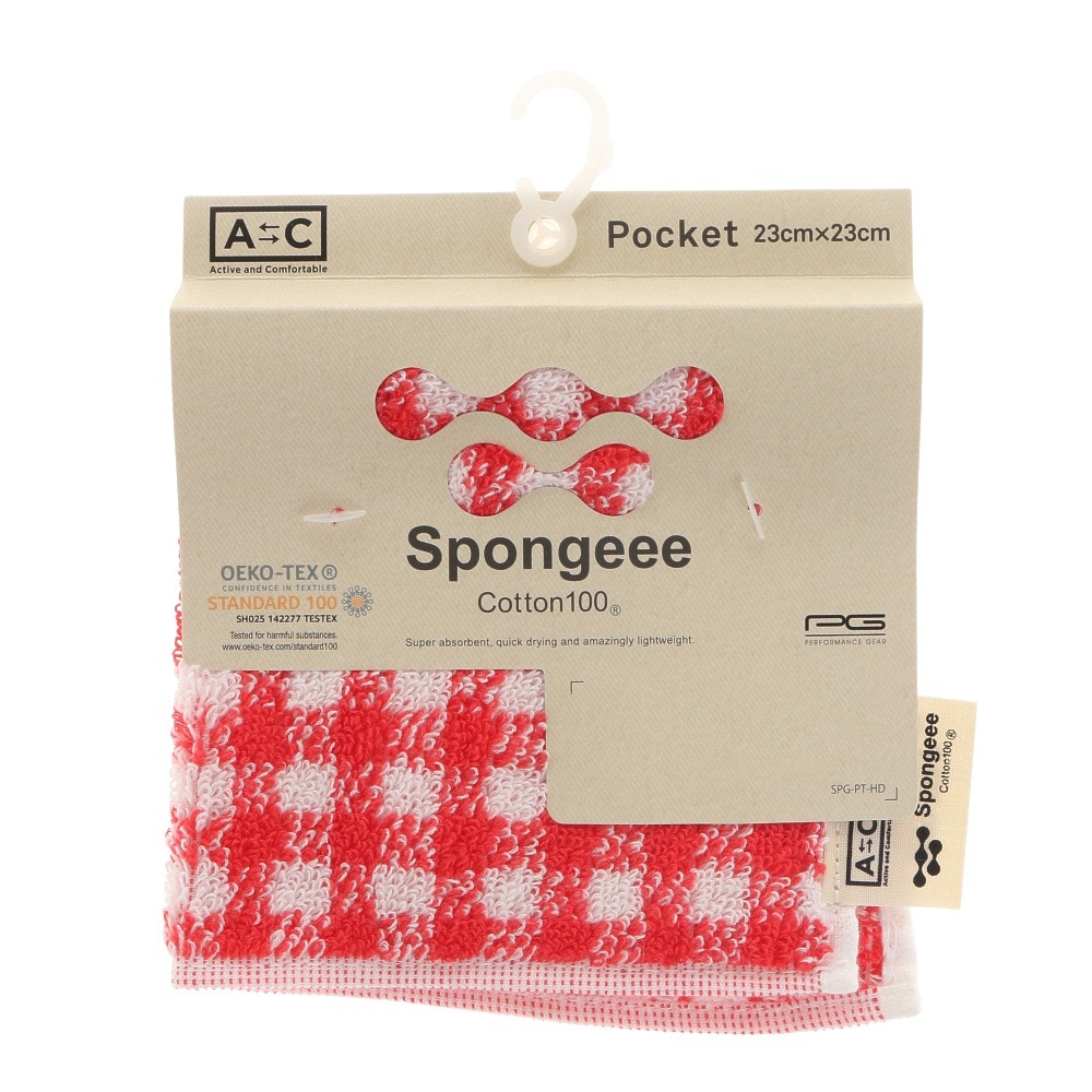Spongeee ポケットタオル チェック 911PA0AZ6826CHRED
