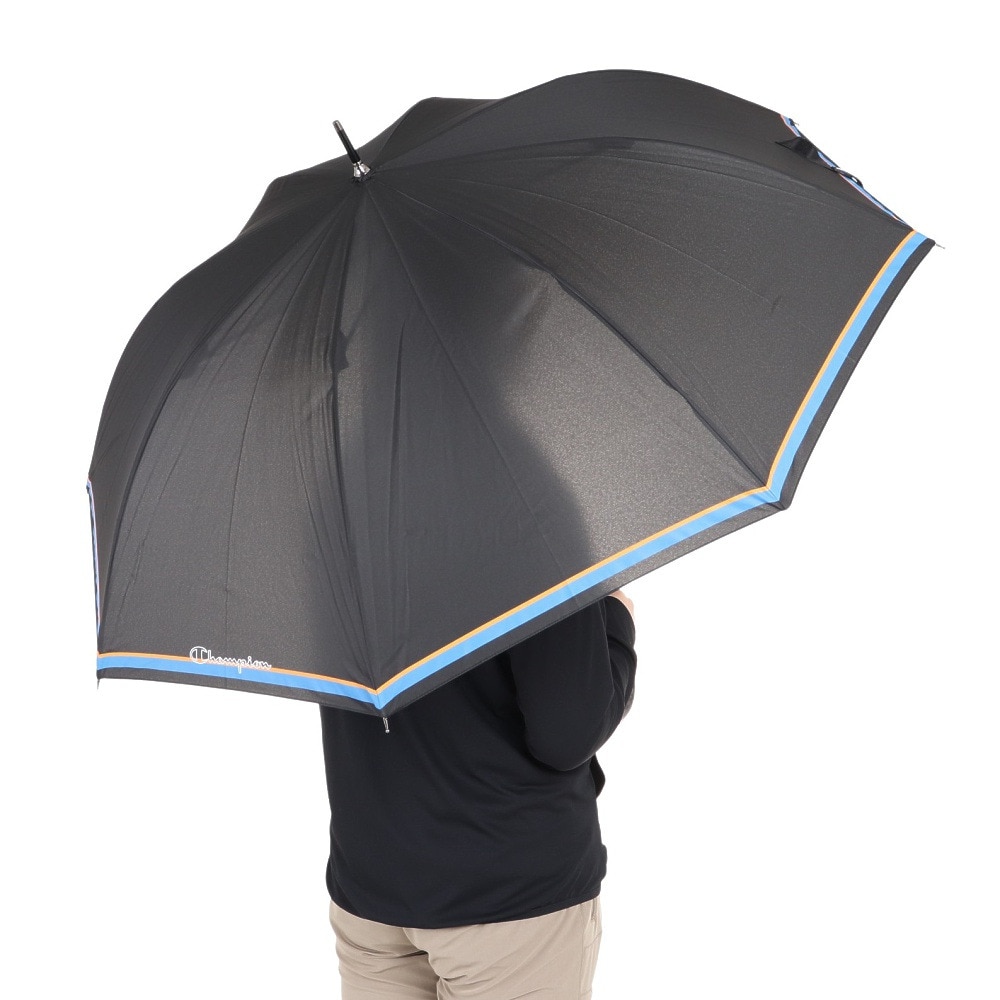 チャンピオン（CHAMPION）（メンズ）雨傘 ボーダージャンプ傘 65cm CHM31JP BK 長傘 黒 
