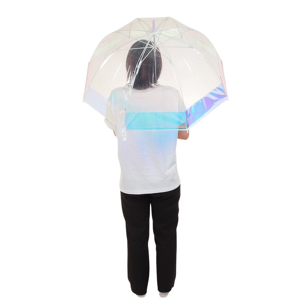 ワールド パーティー（W.P.C）（レディース）雨傘 ビニール傘 ドームシャイニー 長傘 PT-032-001 クリア ピンク 60cm