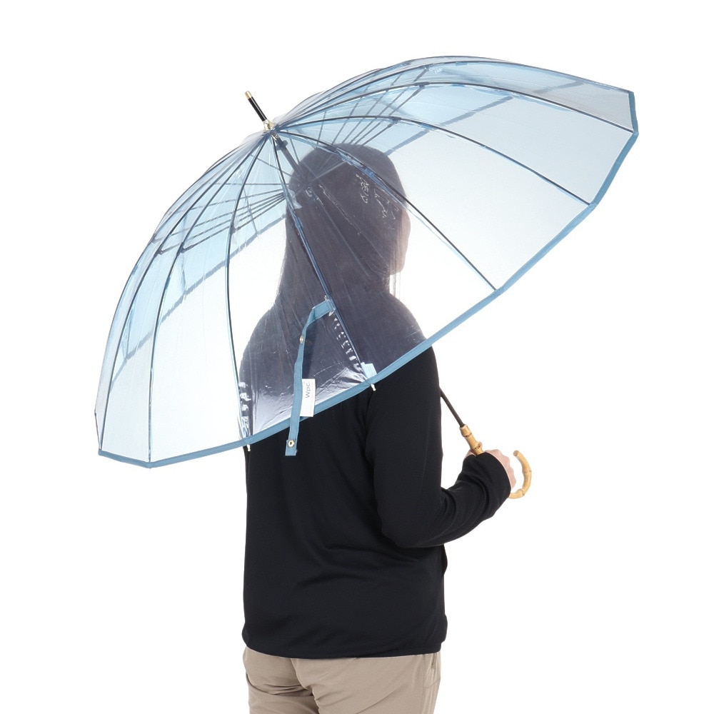 ワールド パーティー（W.P.C）（メンズ、レディース）雨傘 ビニール傘 16K プラスティック パイピング PT-055-001 ブルー 長傘 60cm