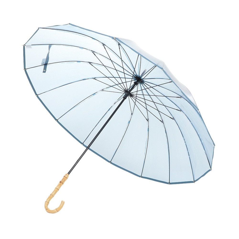 ワールド パーティー（W.P.C）（メンズ、レディース）雨傘 ビニール傘 16K プラスティック パイピング PT-055-001 ブルー 長傘 60cm