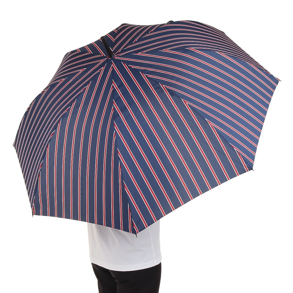 ワールド パーティー（W.P.C）（メンズ、レディース）雨傘 ベーシックジャンプアンブレラ 長傘 65cm UX01-011-001 スクールストライプ ネイビー