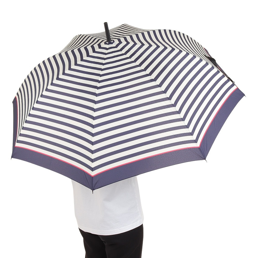 ワールド パーティー（W.P.C）（メンズ、レディース）雨傘 ベーシックジャンプアンブレラ 長傘 65cm UX01-038-001 ピンクラインボーダー