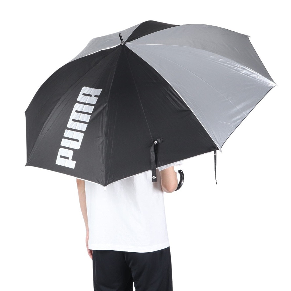プーマ（PUMA）（メンズ、レディース）晴雨兼用 長傘 張り分けジャンプ傘 PBP60JP70 ブラック×シルバー
