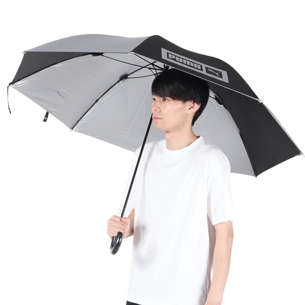 プーマ（PUMA）（メンズ、レディース）晴雨兼用 長傘 張り分けジャンプ傘 PBP60JP70 ブラック×シルバー