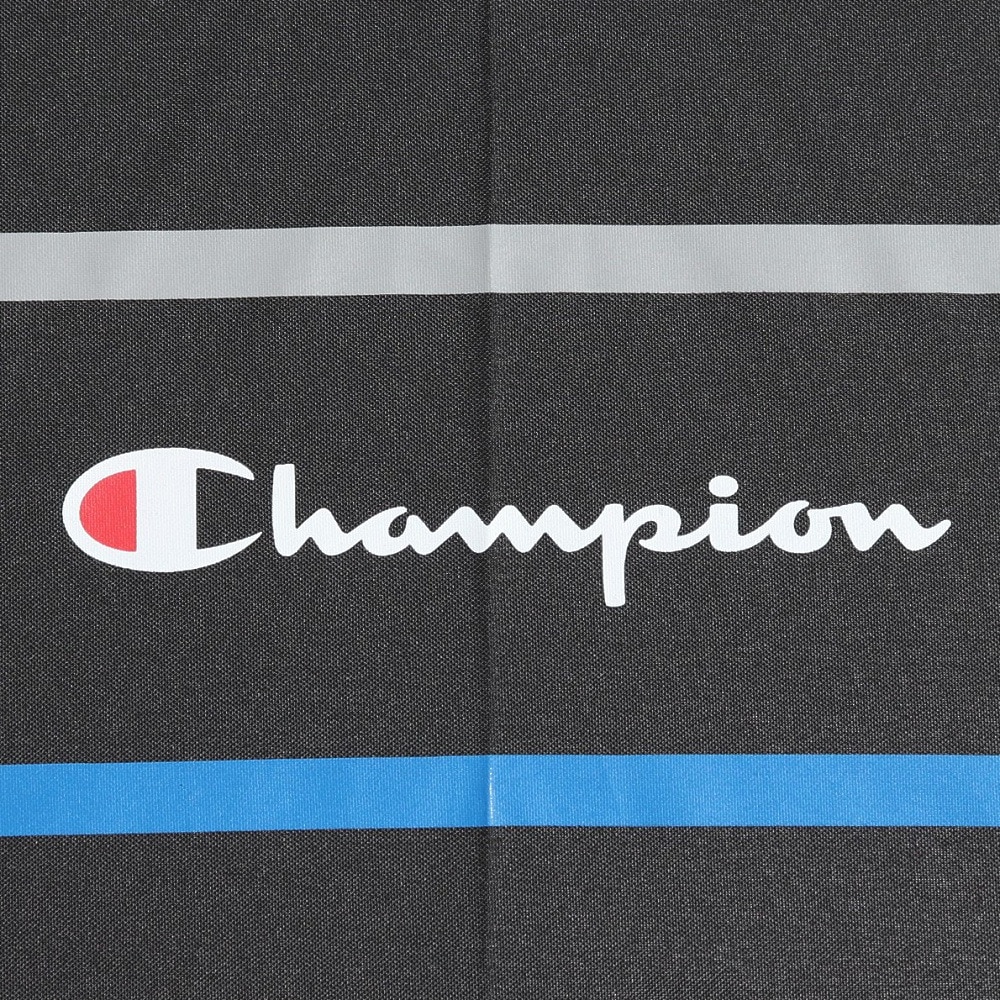 チャンピオン（CHAMPION）（メンズ、レディース）雨傘 ボーダー柄 ジャンプ傘 長傘 CHM34JP65 BK 黒 65cm