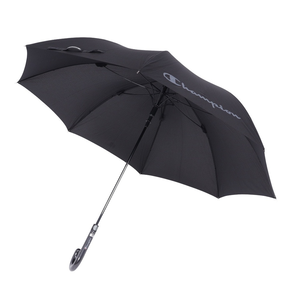 チャンピオン（CHAMPION）（メンズ、レディース）雨傘 ジャンプ傘 長傘 CHM42JP65 BK 耐風無地 黒 65cm