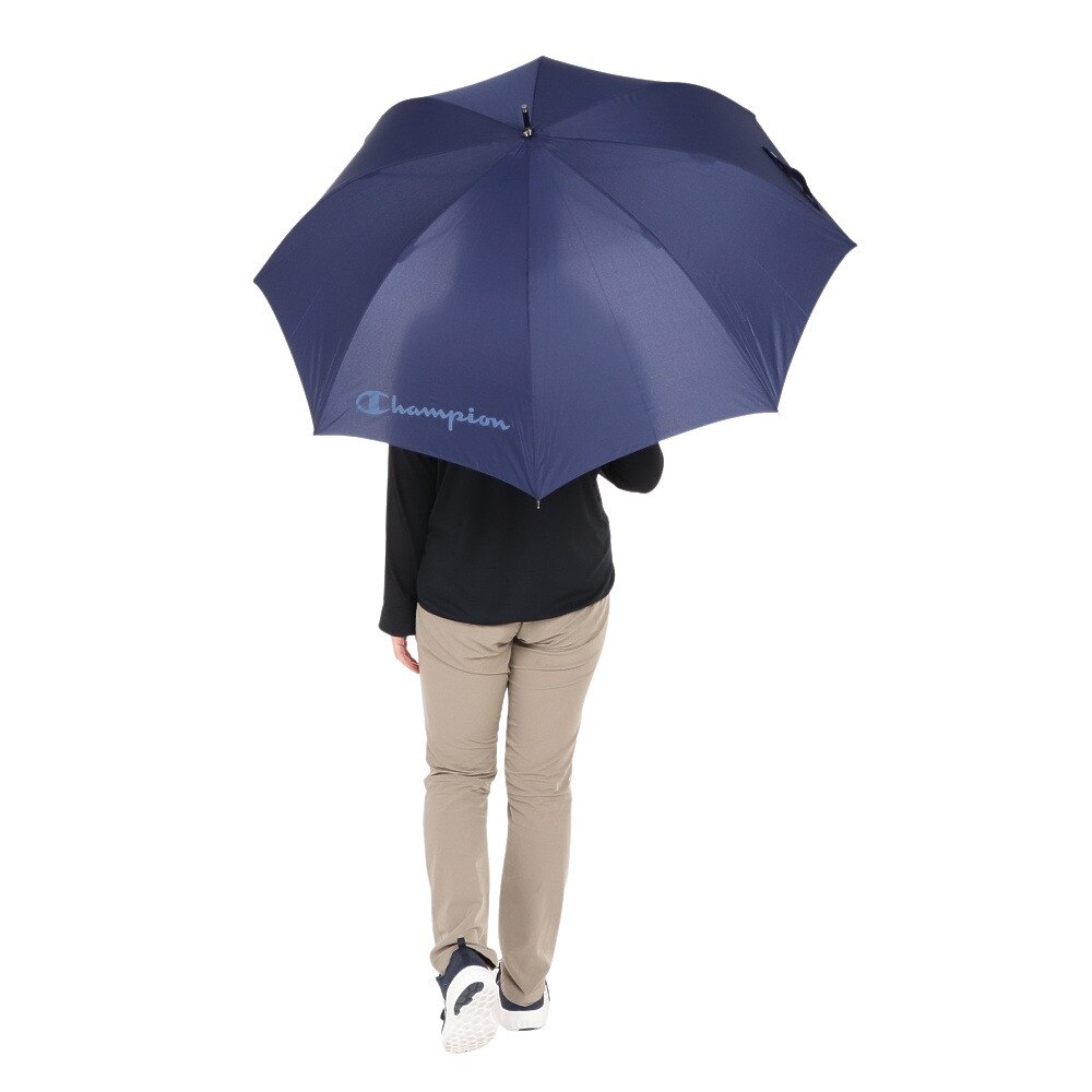チャンピオン（CHAMPION）（メンズ、レディース）雨傘 ジャンプ傘 長傘 CHM42JP65 NV 耐風無地 ネイビー 65cm