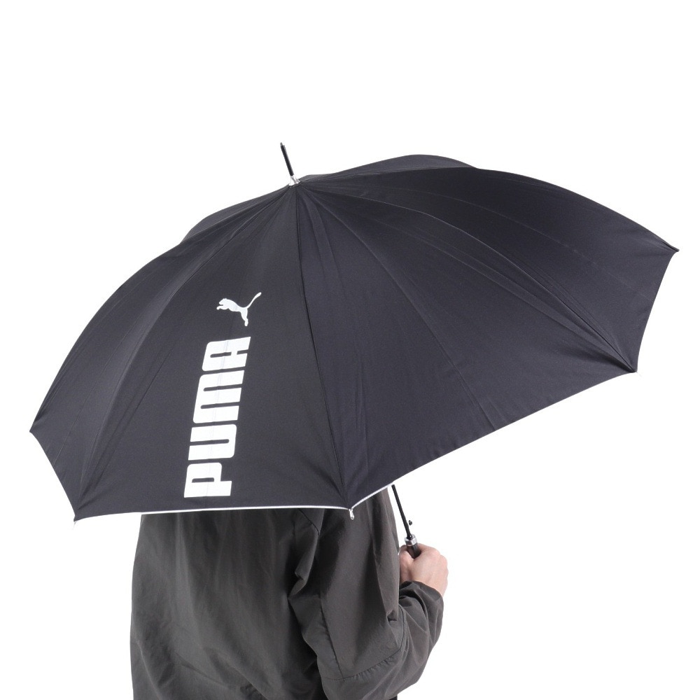プーマ（PUMA）（メンズ、レディース）晴雨兼用ジャンプ傘 シルバーコーティング 無地 60cm PBP57JP60 BK 長傘 黒