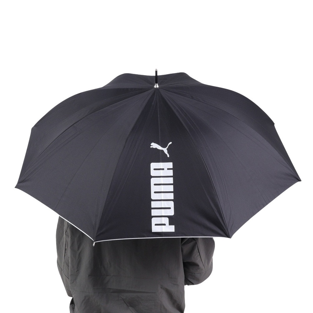 プーマ（PUMA）（メンズ、レディース）晴雨兼用ジャンプ傘 シルバーコーティング 無地 60cm PBP57JP60 BK 長傘 黒