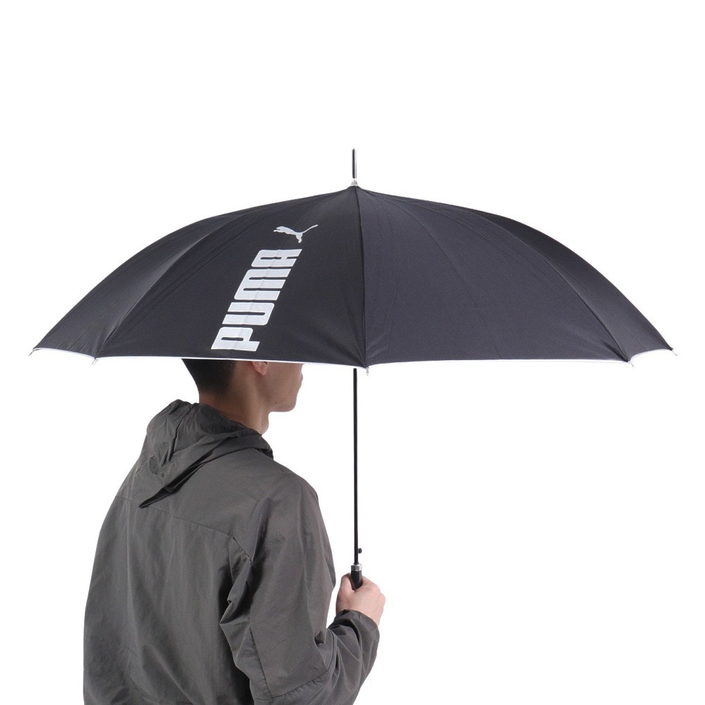 プーマ（PUMA）（メンズ、レディース）晴雨兼用ジャンプ傘 シルバーコーティング 無地 60cm PBP57JP60 BK 長傘 黒