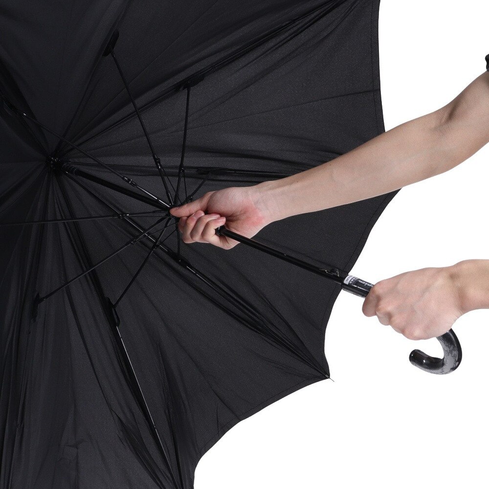 チャンピオン（CHAMPION）（メンズ、レディース）雨傘 無地ステッチ 65cm ジャンプ式 耐風 長傘 黒 CHM69JP65 BK シンプル 傘 耐風傘 梅雨