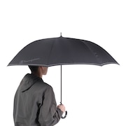 (メンズ、レディース)雨傘 無地ステッチ 65cm ジャンプ式 耐風 長傘 CHM69JP65 BK 黒