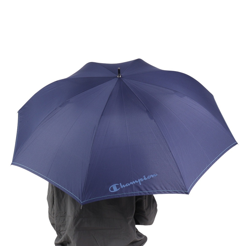 チャンピオン（CHAMPION）（メンズ、レディース）雨傘 無地ステッチ 65cm ジャンプ式 耐風 長傘 CHM69JP65 NV ネイビー