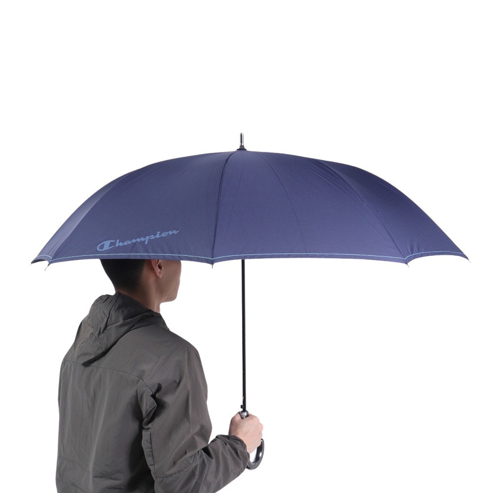 チャンピオン（CHAMPION）（メンズ、レディース）雨傘 無地ステッチ 65cm ジャンプ式 耐風 長傘 CHM69JP65 NV ネイビー