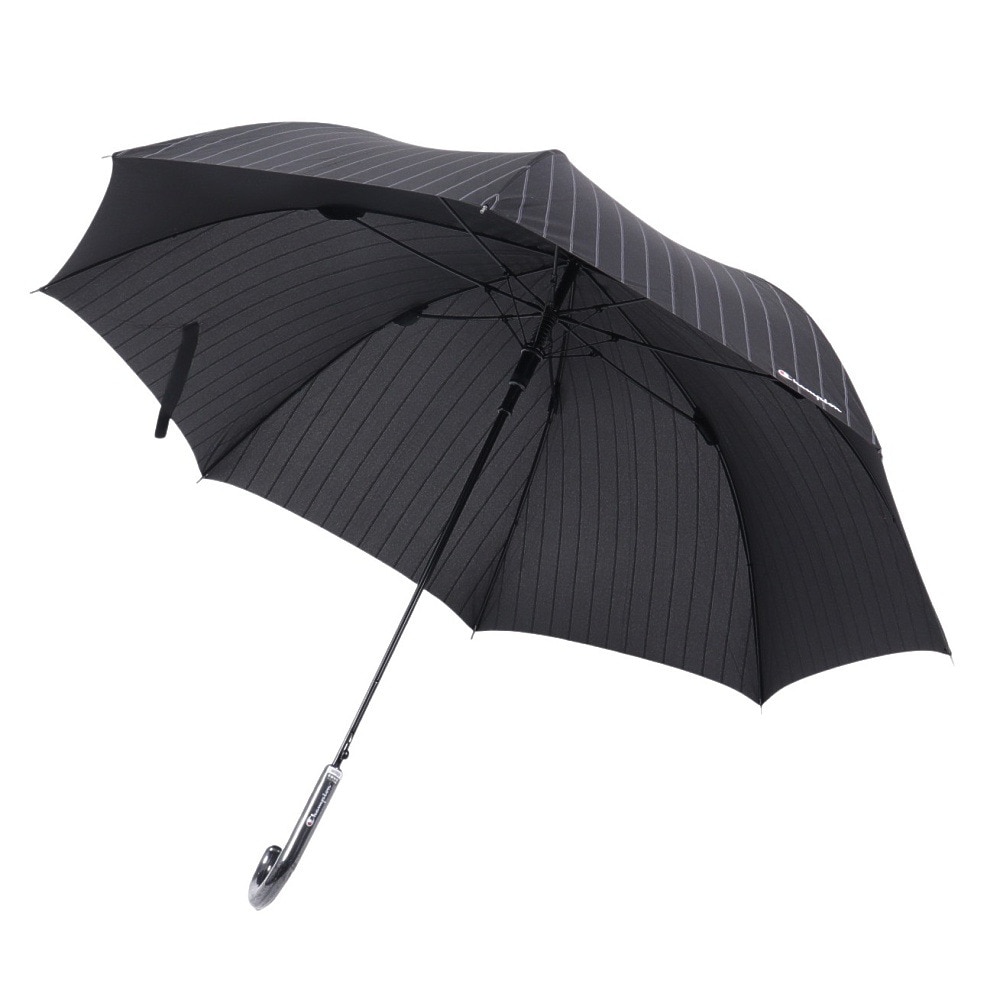 チャンピオン（CHAMPION）（メンズ、レディース）雨傘 長傘 ストライプ 65cm ジャンプ式 耐風 CHM70JP65 BK 黒