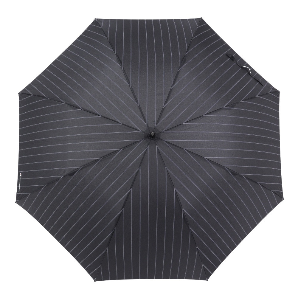 チャンピオン（CHAMPION）（メンズ、レディース）雨傘 長傘 ストライプ 65cm ジャンプ式 耐風 CHM70JP65 BK 黒