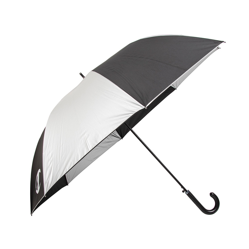 チャンピオン（CHAMPION）（メンズ、レディース）晴雨兼用 長傘 無地 70cm ジャンプ傘 CHP76JP70 BK シルバー ブラック