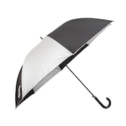 (メンズ、レディース)晴雨兼用 長傘 無地 70cm ジャンプ傘 CHP76JP70 BK シルバー ブラック