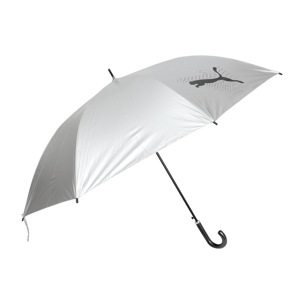 プーマ（PUMA）（メンズ、レディース、キッズ）長傘 晴雨兼用 ジャンプ傘 シルバー×黒 70cm PBP66JP70 BK UPF50+ UVカット 軽量 日傘 雨傘