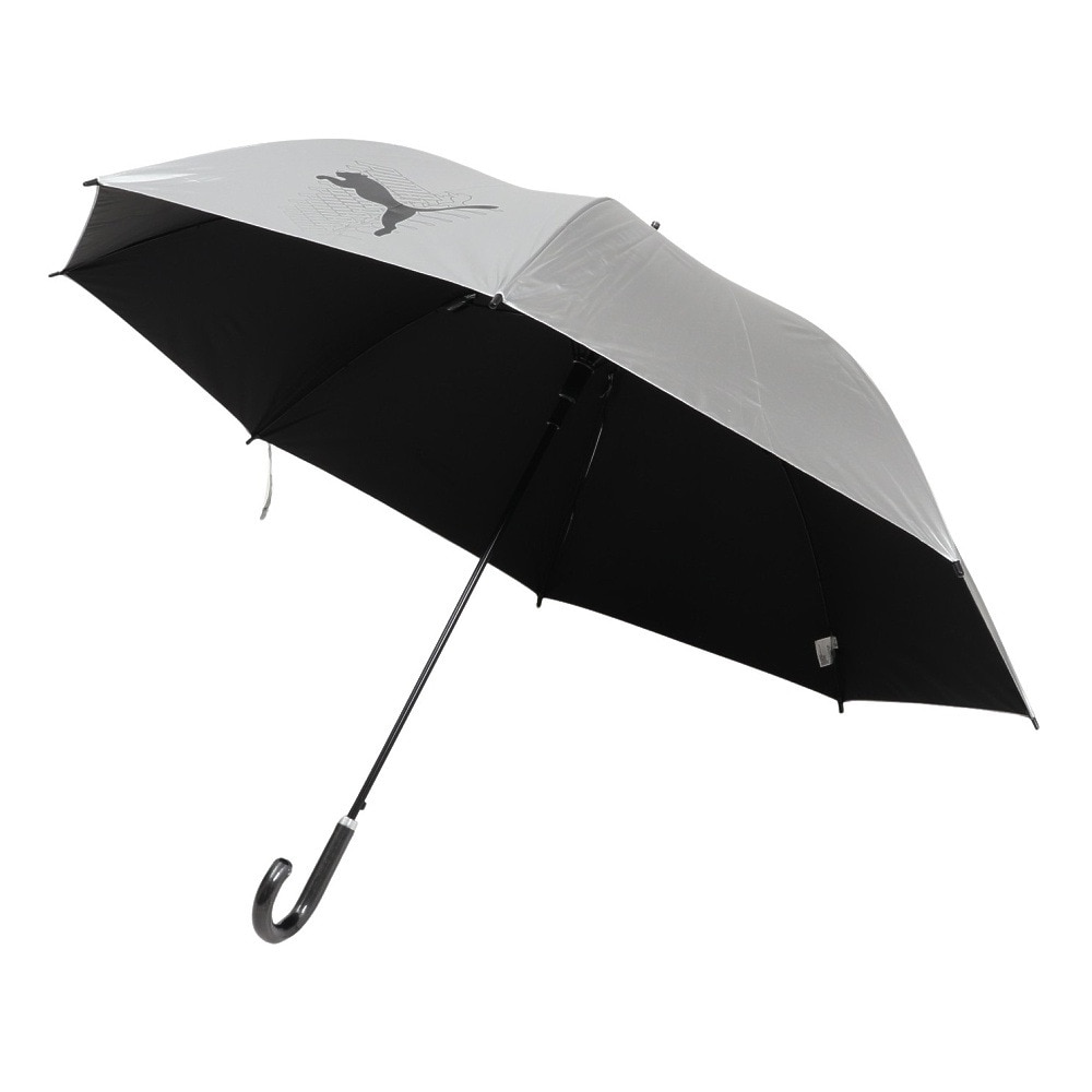 プーマ（PUMA）（メンズ、レディース、キッズ）長傘 晴雨兼用 ジャンプ傘 シルバー×黒 70cm PBP66JP70 BK UPF50+ UVカット 軽量 日傘 雨傘