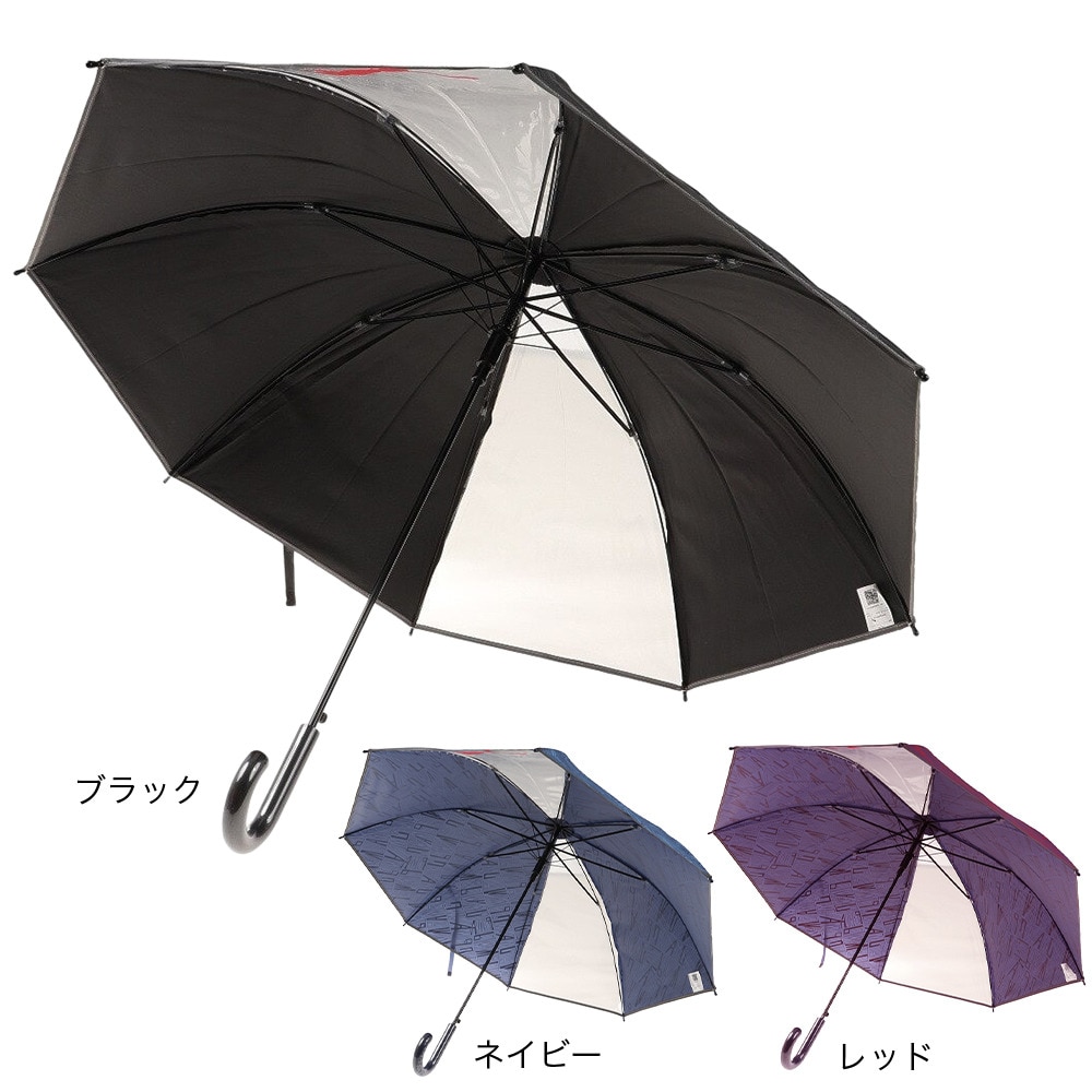 プーマ（PUMA）（キッズ）ジュニア 長傘 2駒透明反射テープ付総柄ジャンプ傘 PAS17JP58 RD 赤 58cm
