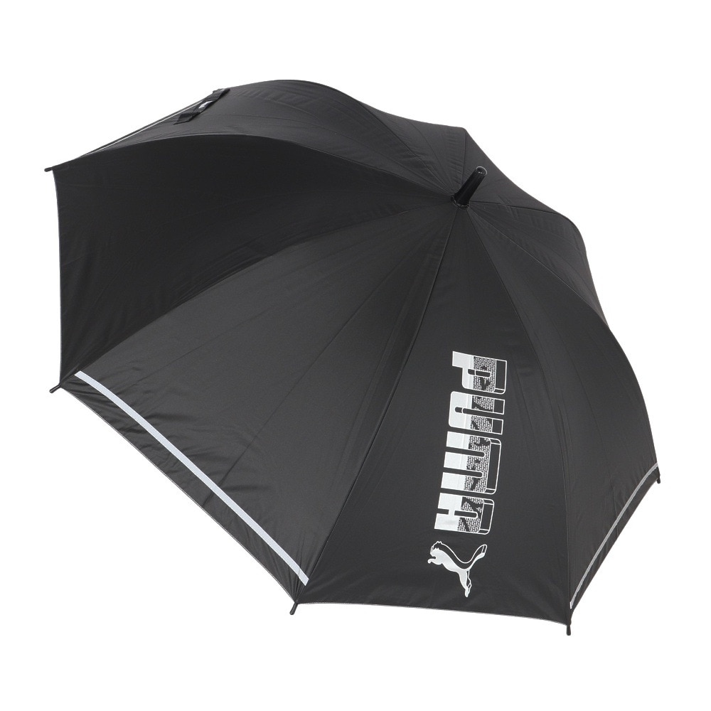 プーマ（PUMA）（キッズ）晴雨兼用 反射テープ60cm JP 傘 黒 PBS80JP58 BK UVカット 紫外線対策 遮光 軽量 反射素材 ロゴ シンプル 学生