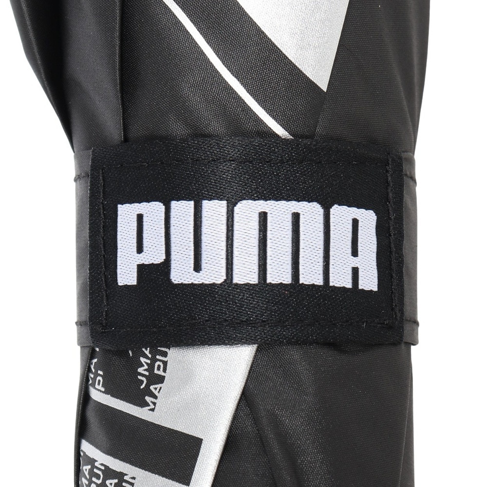 プーマ（PUMA）（キッズ）晴雨兼用 反射テープ60cm JP 傘 黒 PBS80JP58 BK UVカット 紫外線対策 遮光 軽量 反射素材 ロゴ シンプル 学生