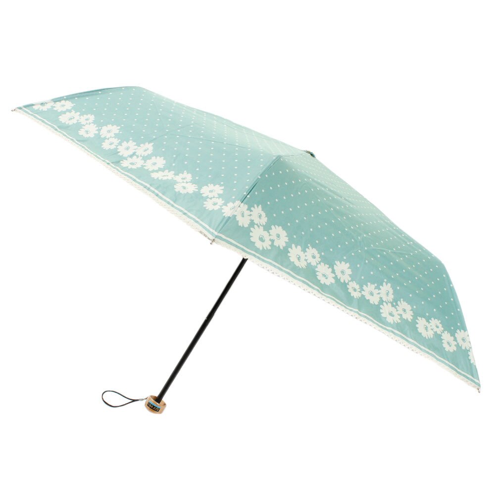  折りたたみ日傘50cm フラワードット 929006 エメラルド
