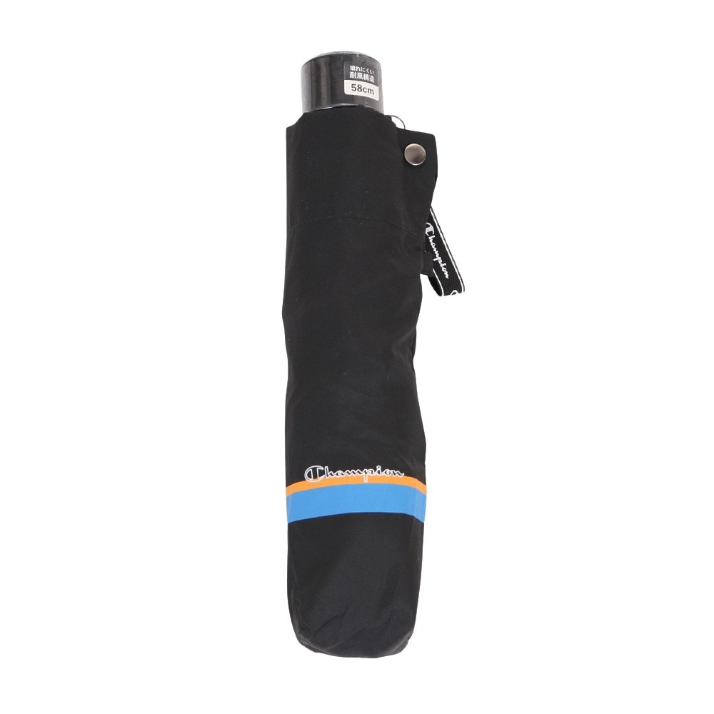 チャンピオン（CHAMPION）（メンズ、レディース）雨傘 折りたたみ傘 58cm CHM31MN BK 黒