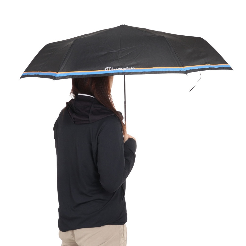 チャンピオン（CHAMPION）（メンズ、レディース）雨傘 折りたたみ傘 58cm CHM31MN BK 黒