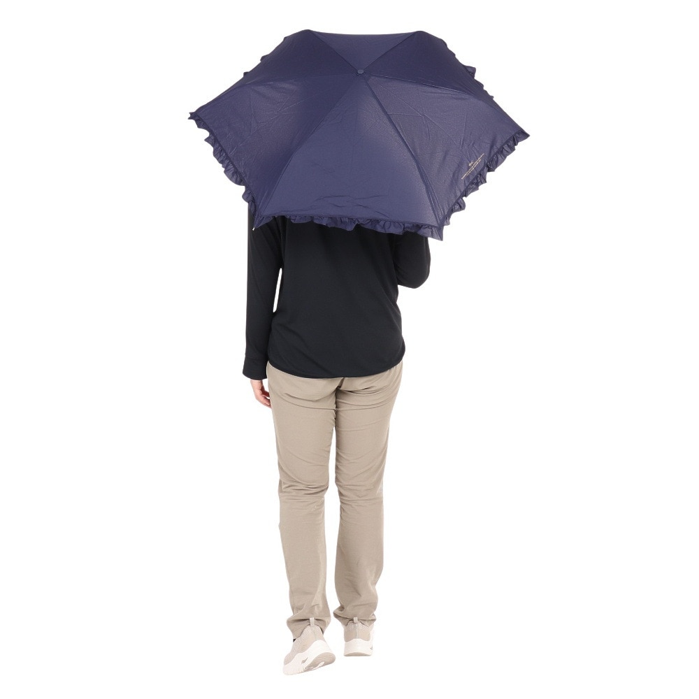 ワールド パーティー（W.P.C）（レディース）雨傘 折りたたみ傘 フェミニンフリル ミニ 6181-212-002 ネイビー