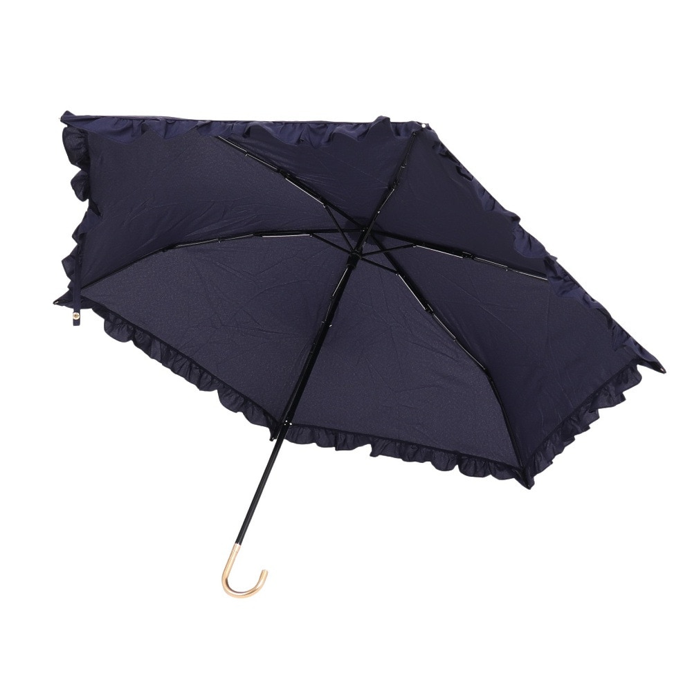 ワールド パーティー（W.P.C）（レディース）雨傘 折りたたみ傘 フェミニンフリル ミニ 6181-212-002 ネイビー