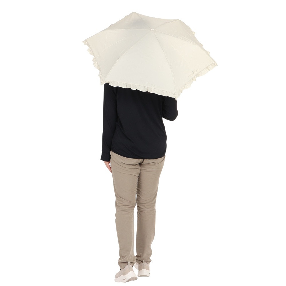 ワールド パーティー（W.P.C）（レディース）雨傘 折りたたみ傘 フェミニンフリル ミニ 6181-212-002 ベージュ
