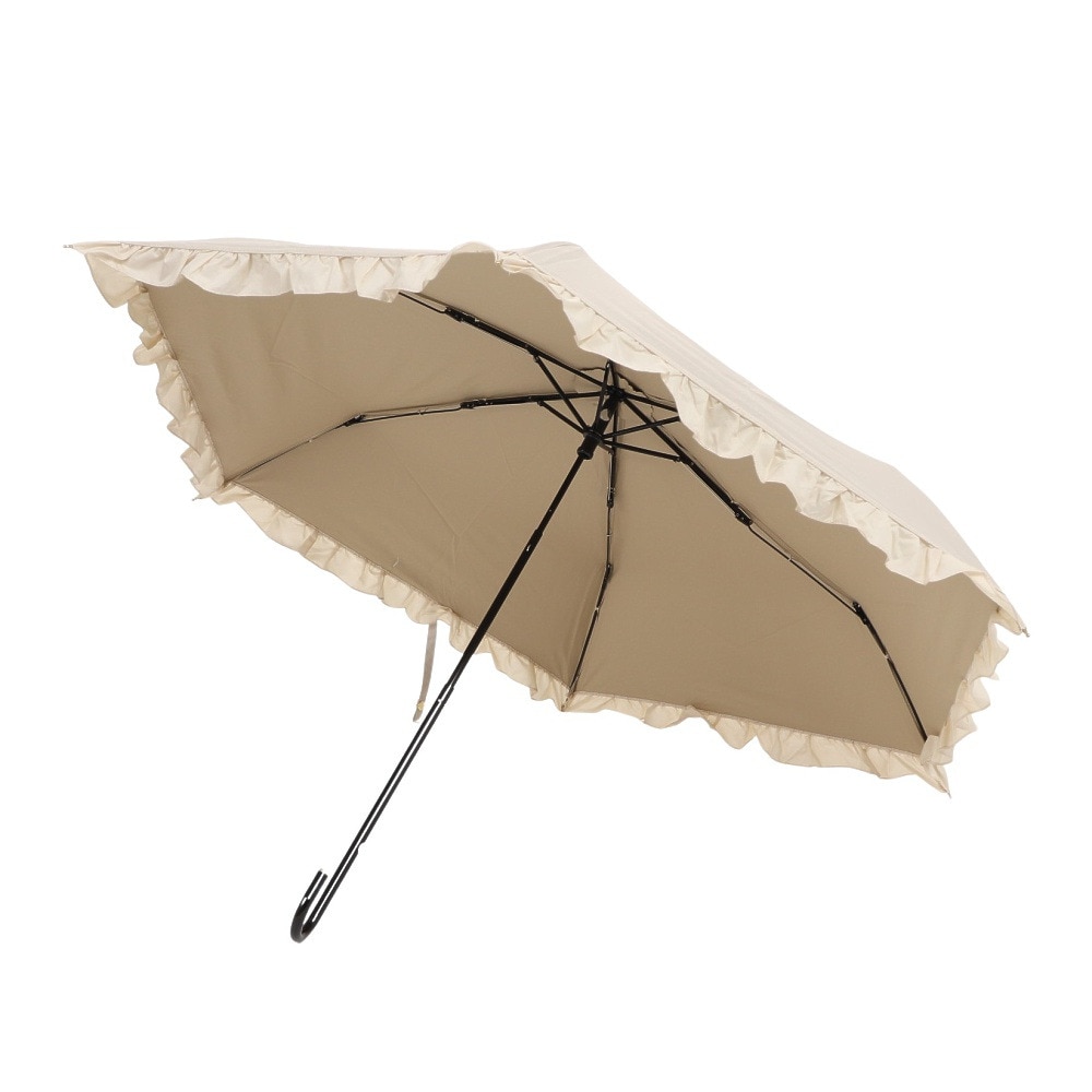 ワールド パーティー（W.P.C）（レディース）晴雨兼用 折りたたみ傘 遮光 クラシックフリル 801-11340-102 ベージュ